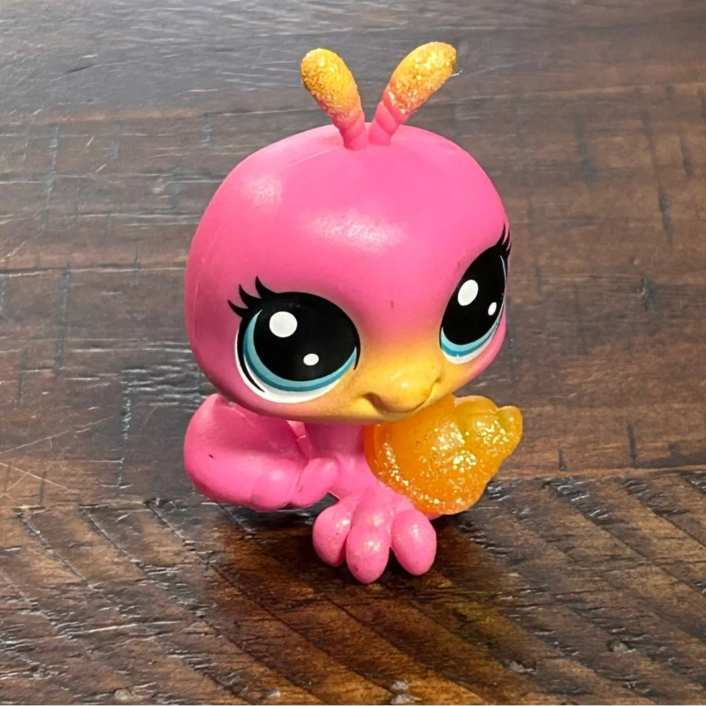 Littlest Pet Shop #1-69 Sunny Hiddencrab Pink Yellow‎ Glitter Hermit Crab